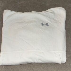 Under Armour Men's White Hooded Sweatshirt with Gray Logo